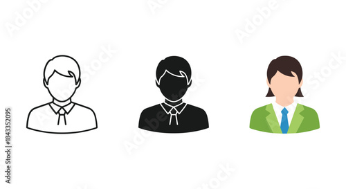 Three business professionals illustrated