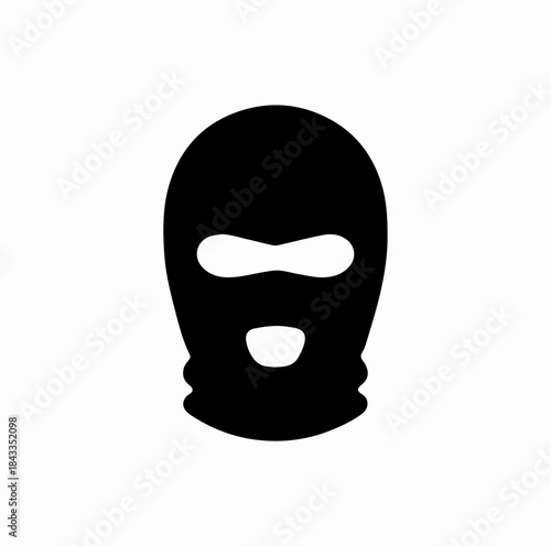 Balaclava Ski Mask Silhouette Icon Vector