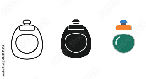 Different styles of cosmetic bottle illustrations