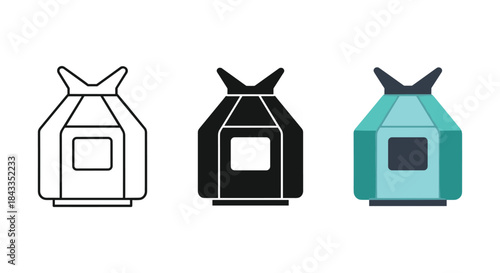 Three different colored tea packaging designs