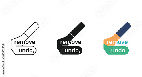 Undo button icon set for reversing actions