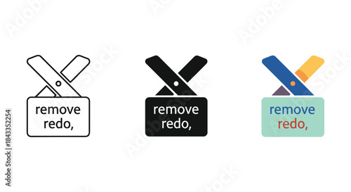 Remove redo icon set in different style and color