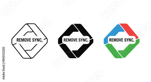 Remove sync logo design variations on white background