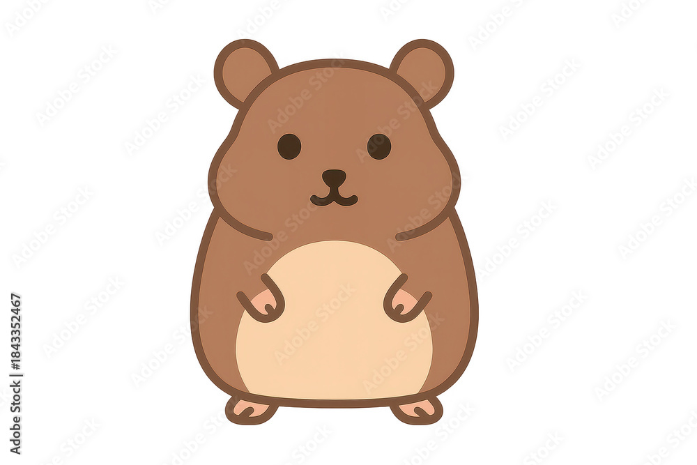 Obraz premium Cute Cartoon Hamster Illustration with transparent background image.