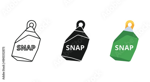 Snap weight illustration set for fishing