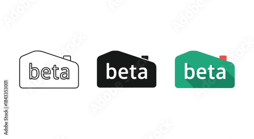 Beta version logo design set for software application