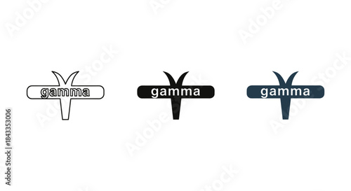 Gamma logo design variations on white background