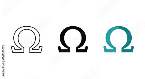 Omega symbol logo design template set