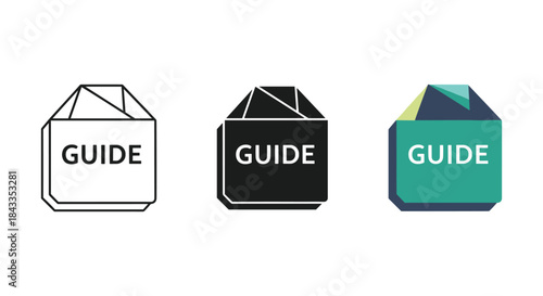 Guide icons in different colors and styles