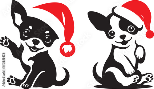 Cute Baby Santa Chihuahua Silhouette – Minimal & Funny Design