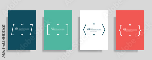 Modern Quote Box and Testimonial Vector Template Set 