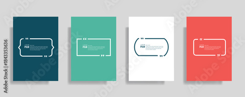 Modern Quote Box and Testimonial Vector Template Set 