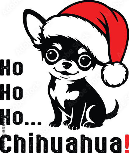 Cute Baby Santa Chihuahua Silhouette – Minimal & Funny Design