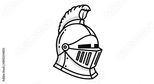 Stylized Medieval Knights Helmet with Plume.