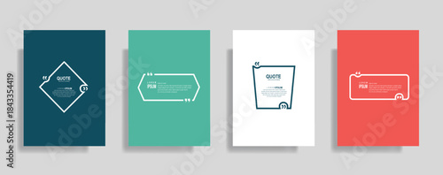 Modern Quote Box and Testimonial Vector Template Set 