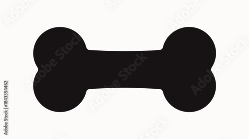 Stylized black dog bone silhouette suitable for playful pet branding and promotional materials in a modern design