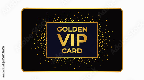 Exclusive golden VIP card design with elegant black background and gold accents for premium membership offers and loyalty rewards