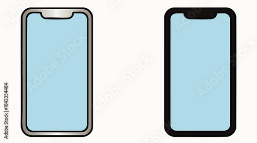 Two smartphone designs, one with a silver edge and the other with a sleek black edge, showcased against a light background.