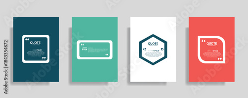 Modern Quote Box and Testimonial Vector Template Set 