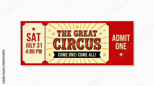 Vintage Style Admit One Ticket to a Spectacular Live Entertainment Show