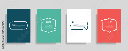 Modern Quote Box and Testimonial Vector Template Set 