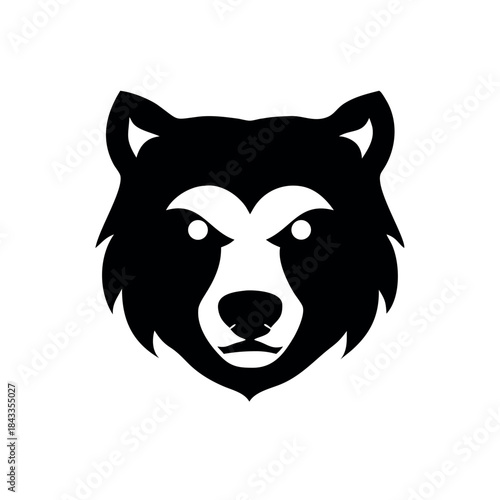 Modern bear face illustration featuring a concealed fox face On white Background Vector illustration