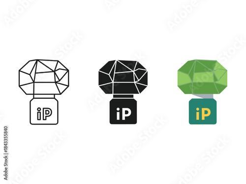 Intellectual property symbols representing innovation and creativity
