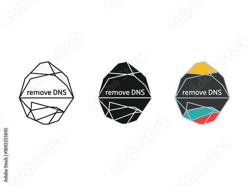 Remove dns logo design variations on white background