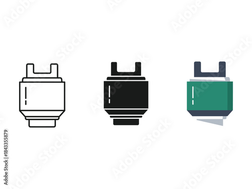 Vape pen cartridge icons in different styles