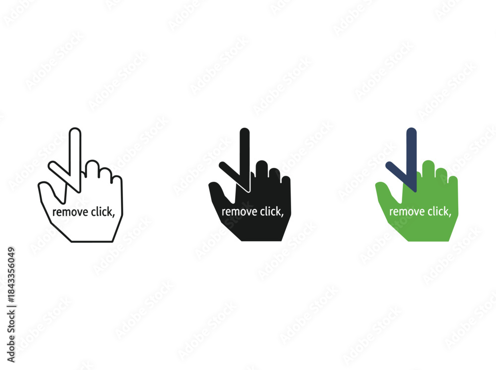 Obraz premium Click icon set with different colors and styles