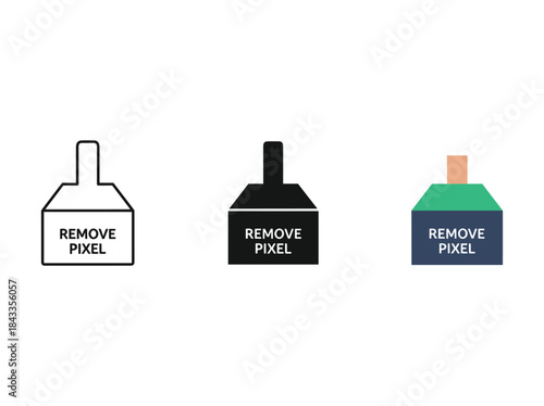 Remove pixel tool icons in different styles