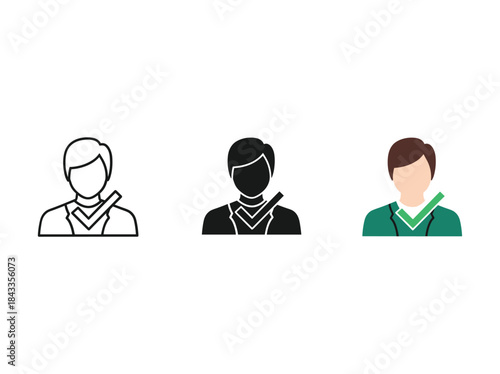 Medical professionals illustrated in different styles