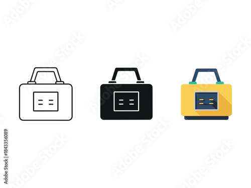 Power bank icons set for mobile devices