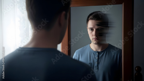 Fading Self Reflection. Perfect for: Psychology content, wellness campaigns, self-esteem topics