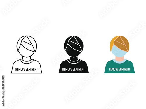 Remove seminent people wearing mask or bandage on head