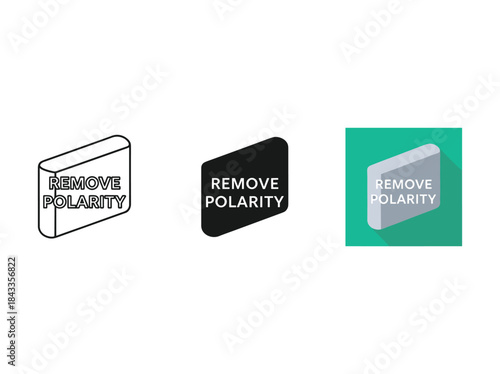 Remove polarity icon set for user interface design