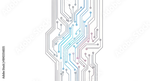 Detailed Circuit Board Design with Electronic Components and Lines.
