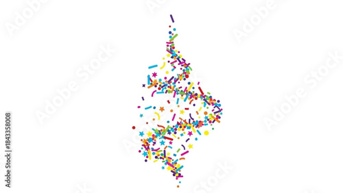 Colorful Confetti Explosion on White Background