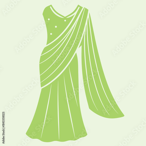 Indian woman in sari silhouette set. Traditional girl playing sitar musical instrument and holding diya lamp for Diwali festival. Vector illustration.