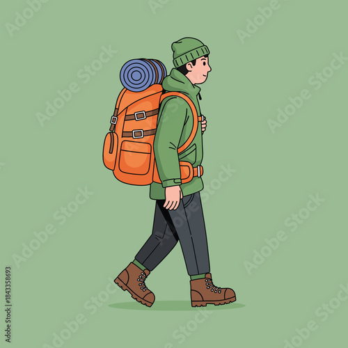 Ready for Adventure: The Ultimate Hiker Illustration