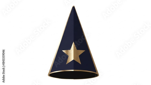 Navy Blue Party Hat with Gold Star