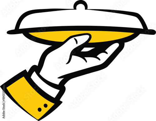 Illustration vector design of a hand holding a pen and a hand holding a knife as business equipment symbols and tools