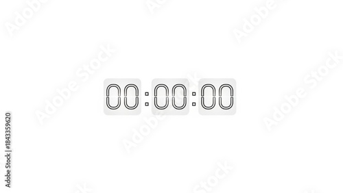 Digital Timer Counting Down on White Background
