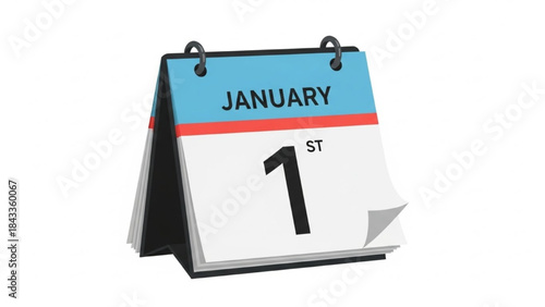 January 1st Calendar Page Turning