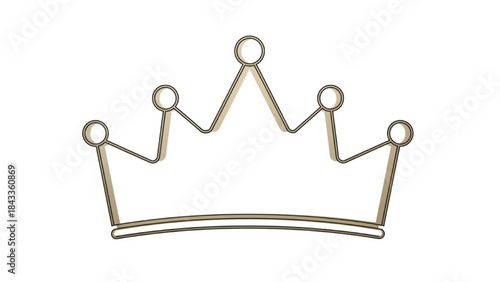 Golden Crown Isolated on White Background
