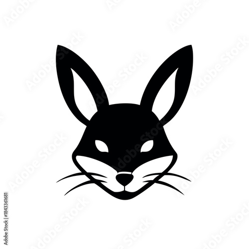 Stylish animal emblem featuring fox and rabbit face harmony On white Background Vector illustration