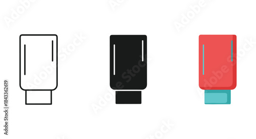 Usb flash drive icon set in different colors