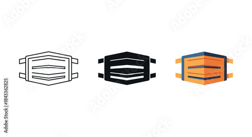 Set of different color face masks