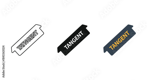 Tableau sur toile Tangent label tag icon set in different colors