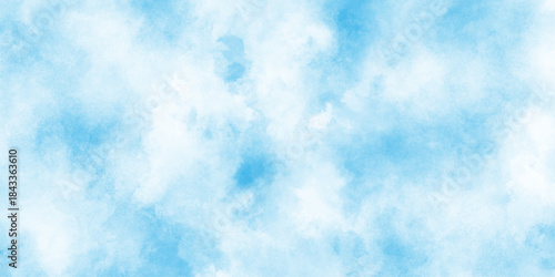 Blue watercolor vector background, smooth cloudy sky blue background with bright vignette studio banner. Light blue background with watercolor. Classic hand painted Blue watercolor background, 